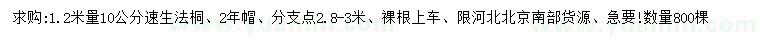 求購10公分速生法桐