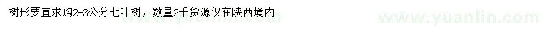 求購2、3公分七葉樹