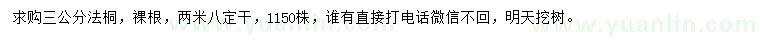 求購(gòu)3公分法桐