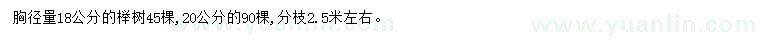 求購18、20公分櫸樹