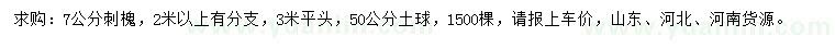 求購(gòu)7公分刺槐