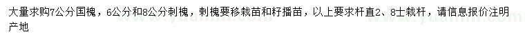求購(gòu)7公分國(guó)槐、6、8公分刺槐