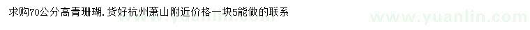 求購高70公分青珊瑚