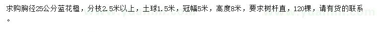 求購(gòu)胸徑25公分藍(lán)花楹