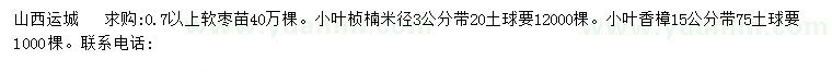 求購(gòu)軟棗苗、小葉楨楠、小葉香樟