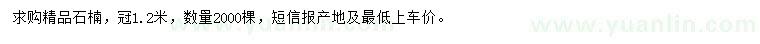 求購冠幅1.2米精品石楠