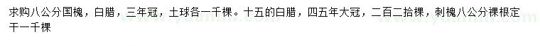 求購國槐、白蠟、刺槐