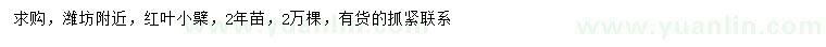 求購紅葉小檗