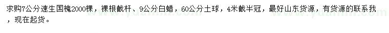 求購(gòu)7公分速生國(guó)槐、9公分白蠟