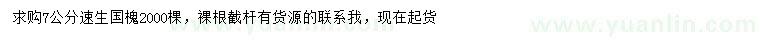 求購7公分速生國槐