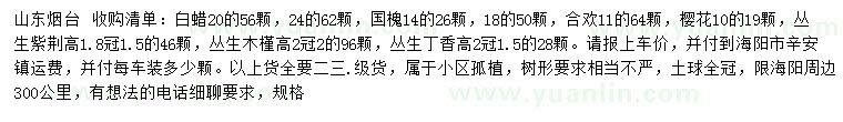 求購白蠟、國槐、合歡等