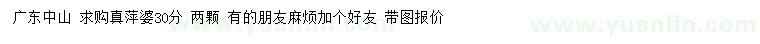 求購30公分真萍婆