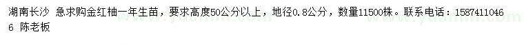 求購地徑0.8公分金紅柚