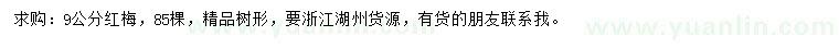 求購9公分紅梅