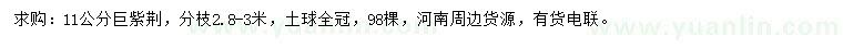 求購11公分巨紫荊