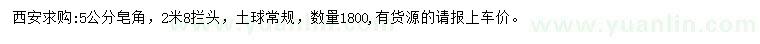 求購5公分皂角