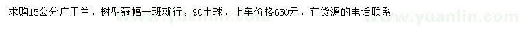 求購(gòu)15公分廣玉蘭