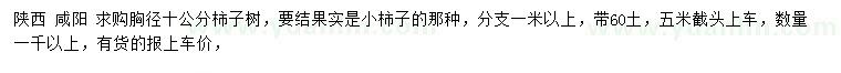 求購胸徑10公分柿子樹