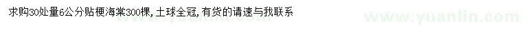 求購6公分貼梗海棠