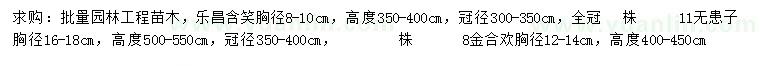 求購(gòu)樂昌含笑、無患子、金合歡