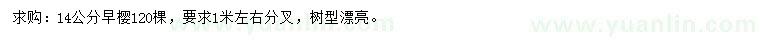 求購14公分早櫻