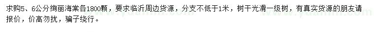 求購5、6公分絢麗海棠