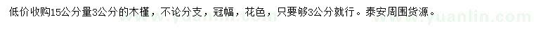 求購3公分木槿