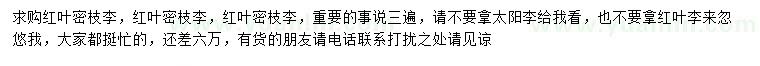 求購(gòu)紅葉密枝李