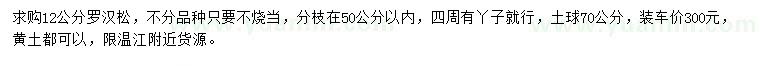 求購(gòu)12公分羅漢松