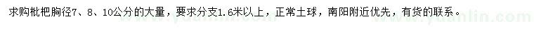 求購(gòu)胸徑7、8、10公分枇杷