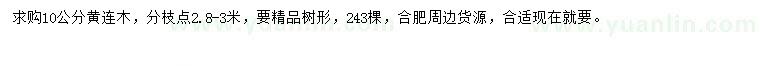 求購(gòu)10公分黃連木