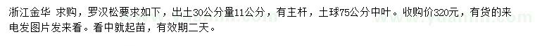 求購出土30公分量11公分羅漢松