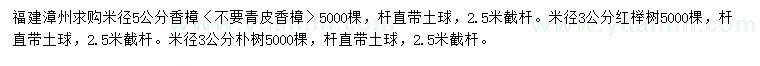 求購(gòu)香樟、紅櫸、樸樹(shù)