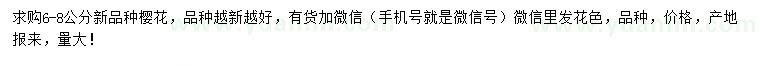 求購(gòu)6-8公分櫻花
