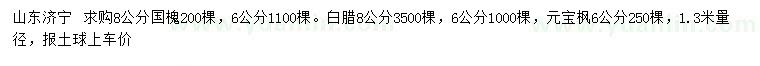 求購國槐、白臘、元寶楓