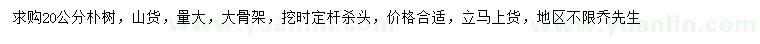 求購20公分樸樹