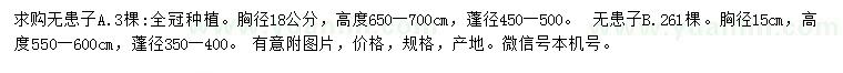 求購(gòu)胸徑15、18公分無患子