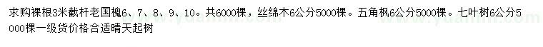 求購老國槐、絲綿木、五角楓等