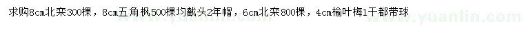 求購北欒、五角楓、北欒等
