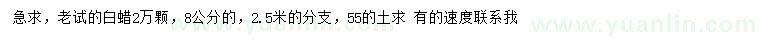 求購8公分老試白蠟