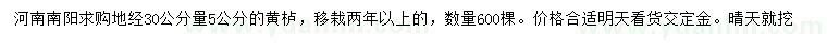 求購(gòu)地徑30公分量5公分黃櫨