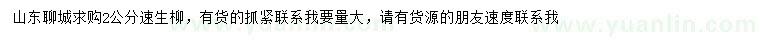 求購2公分速生柳