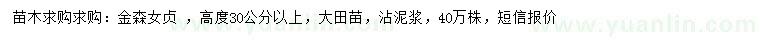 求購(gòu)高30公分以上金森女貞