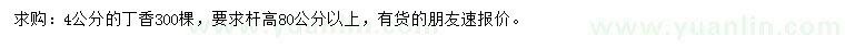 求購4公分丁香