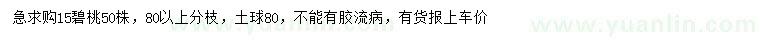 求購15公分碧桃