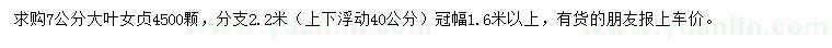 求購7公分大葉女貞