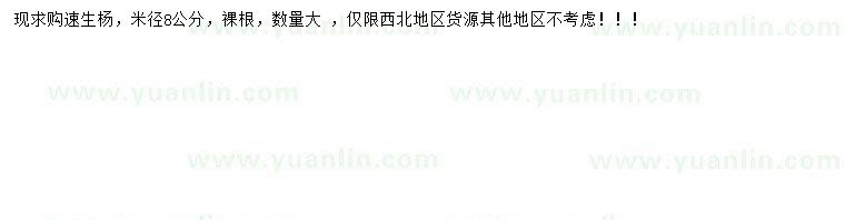 求購(gòu)米徑8公分速生楊