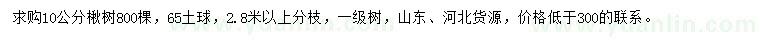 求購10公分楸樹