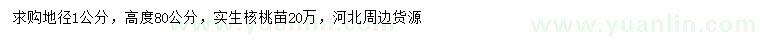 求購(gòu)地徑1公分實(shí)生核桃苗