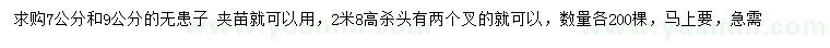 求購7、9公分無患子